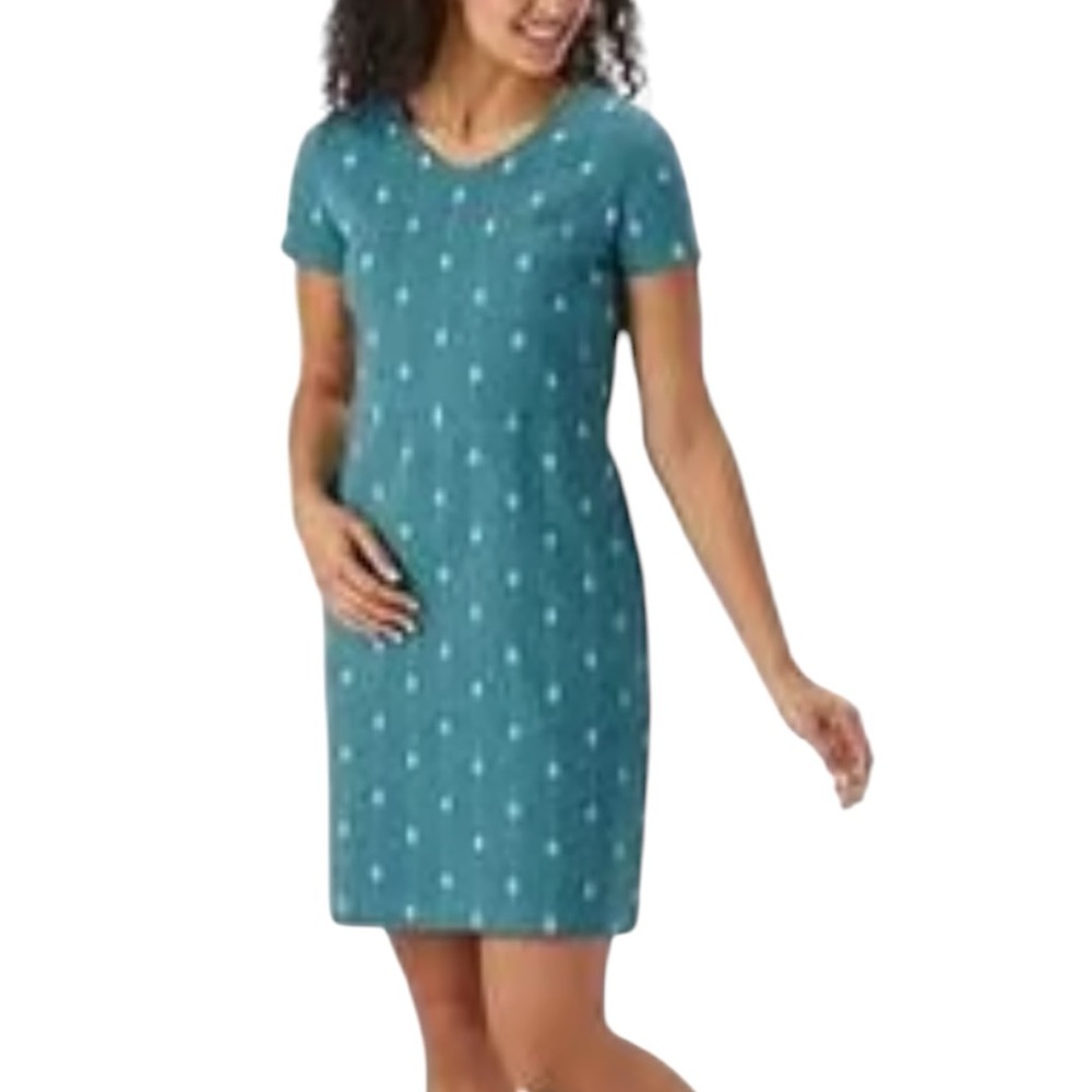 Duluth Trading Women’s Teal NoGA Naturale Cotton Short Sleeve‎ Dress Size XL